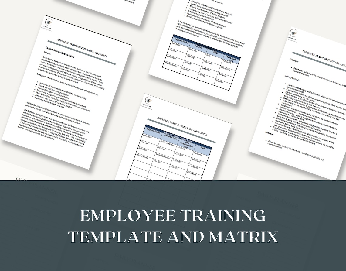 Employee Training Template and Skills Matrix Training Tracker Human ...
