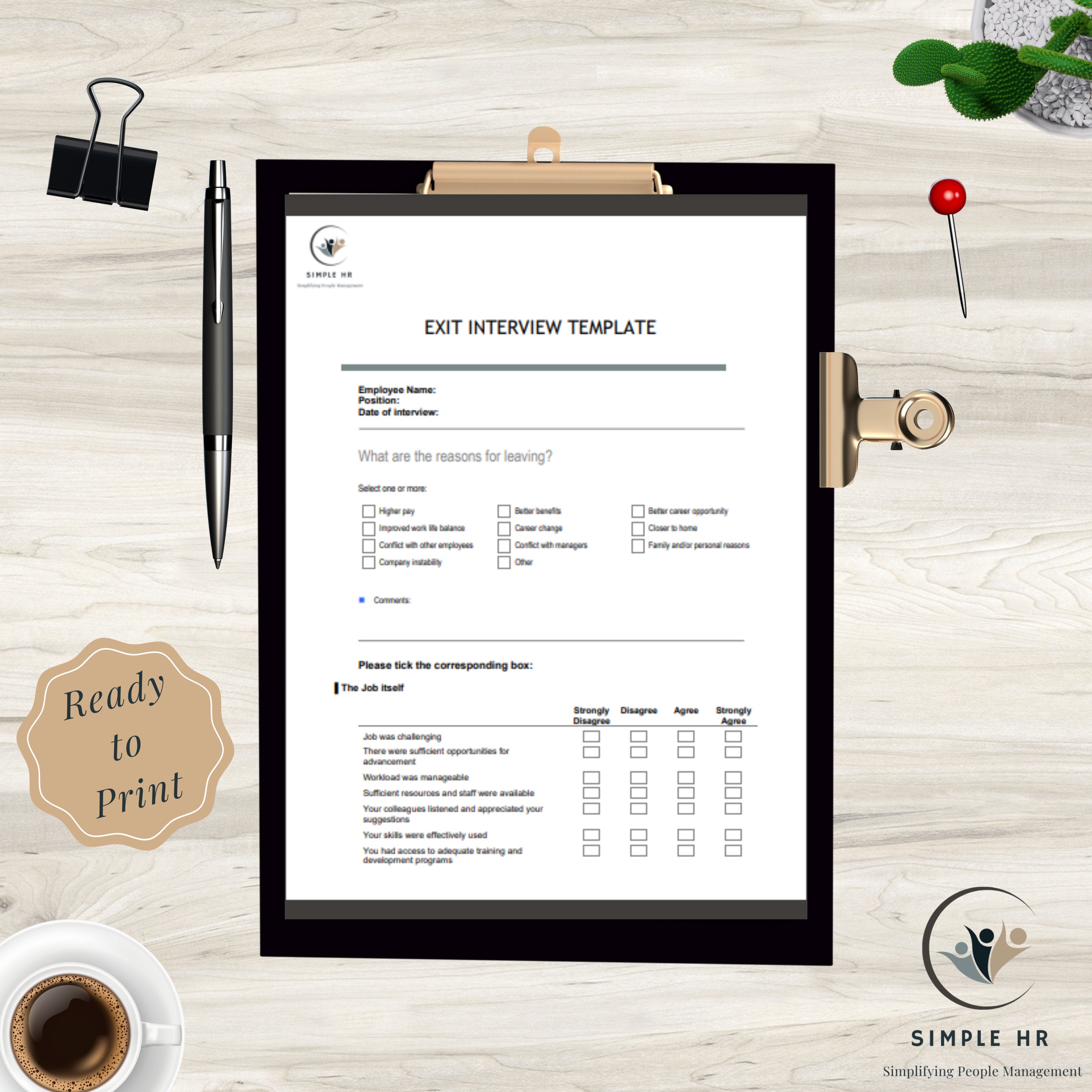 Employee Exit Interview Human Resources HR Tools and Templates Etsy