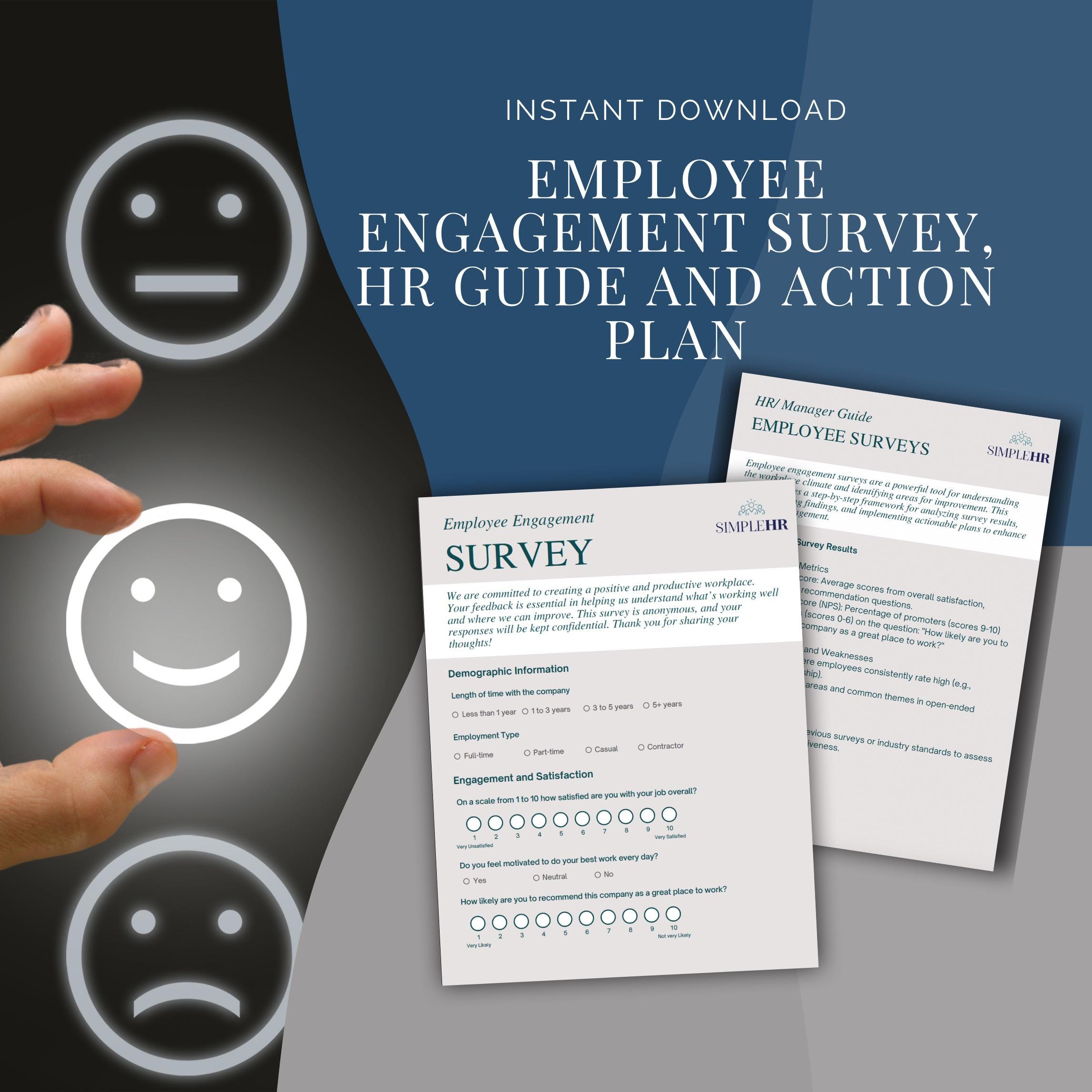 Employee Engagement Survey Template: HR Action Plan (PDF Printable) - Etsy