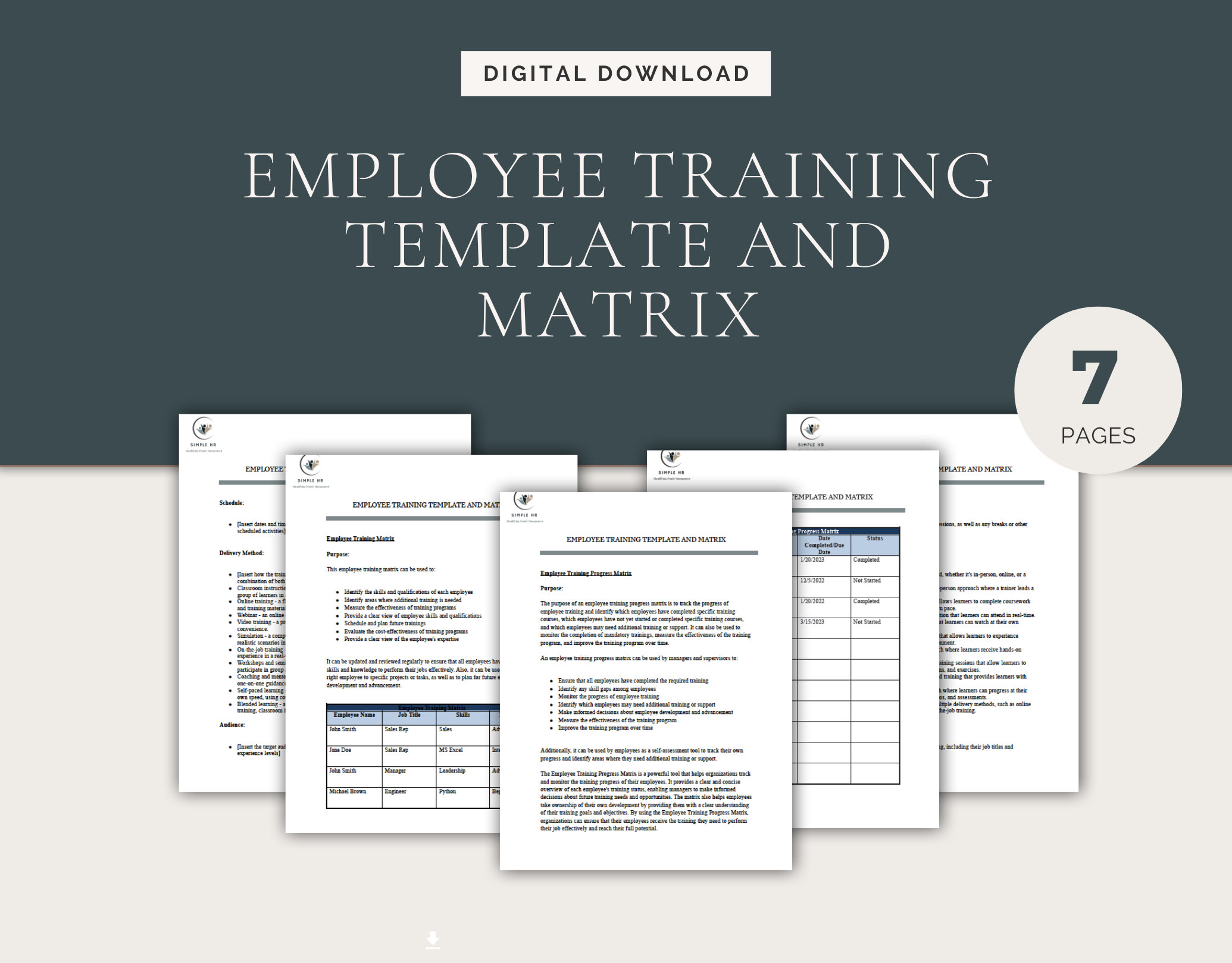 Employee Training Template and Skills Matrix | Training Tracker | Human ...