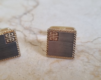 Authentic Givenchy cufflinks, square gold and silver