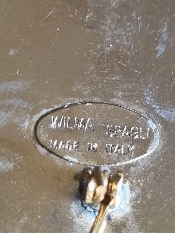 Vintage Wilma Spagli large rhinestone /gold circl… - image 4