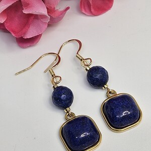 Dainty Lapis Lazuli Gem earrings, Dangle Earrings, Gemstone Jewelry, Gemstone Earrings, Lapis Lazuli Jewelry, Handmade Earrings