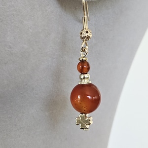 Dainty Gold Carnelian Earrings, Dangle Earrings, Gold Earrings, Carnelian inGold Earrings, Gemstone Jewelry