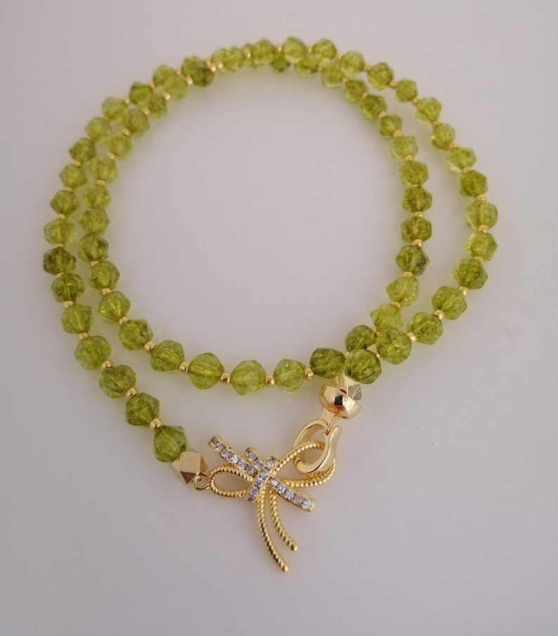Top Quality Peridot Necklace Dainty Beaded Necklace Gemstone - Etsy ...