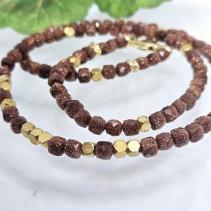 A+Natural Sandstone Necklace, Beaded Golden Sandstone Necklace, Goldstone  Gemstone Necklace, Sandstone Jewelry