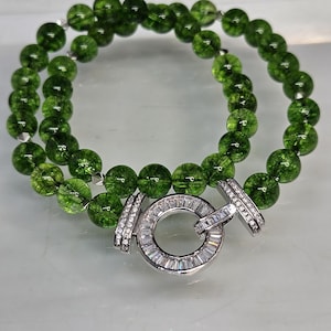 Luxus AAAAAA Peridot Halskette, Edelstein Statement Halskette, Perlen Peridot Halskette, Peridot Schmuck
