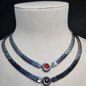 Black Hematite Choker Beaded stone Necklace Gemstone Necklace Natural stone choker Hematite jewelry Necklace for men or women Gift idea