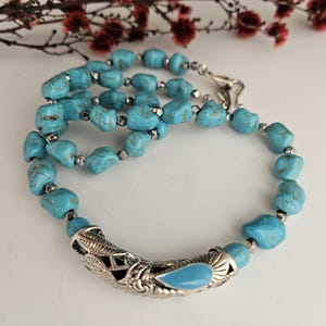Chunky Turquoise Necklace Beaded Necklace, BOHO style Natural Stones Turquoise Necklace, Statement Necklace, Gift for her