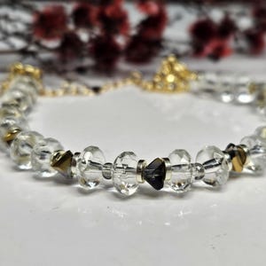 Rock Crystal Bracelet, Crystal Quartz beads Bracelet,  Beaded Bracelet, Gemstone Bracelet