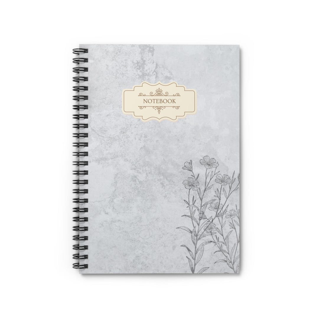 Floral Spiral Notebook - Elegant Lined Journal (6" X 8") - Etsy