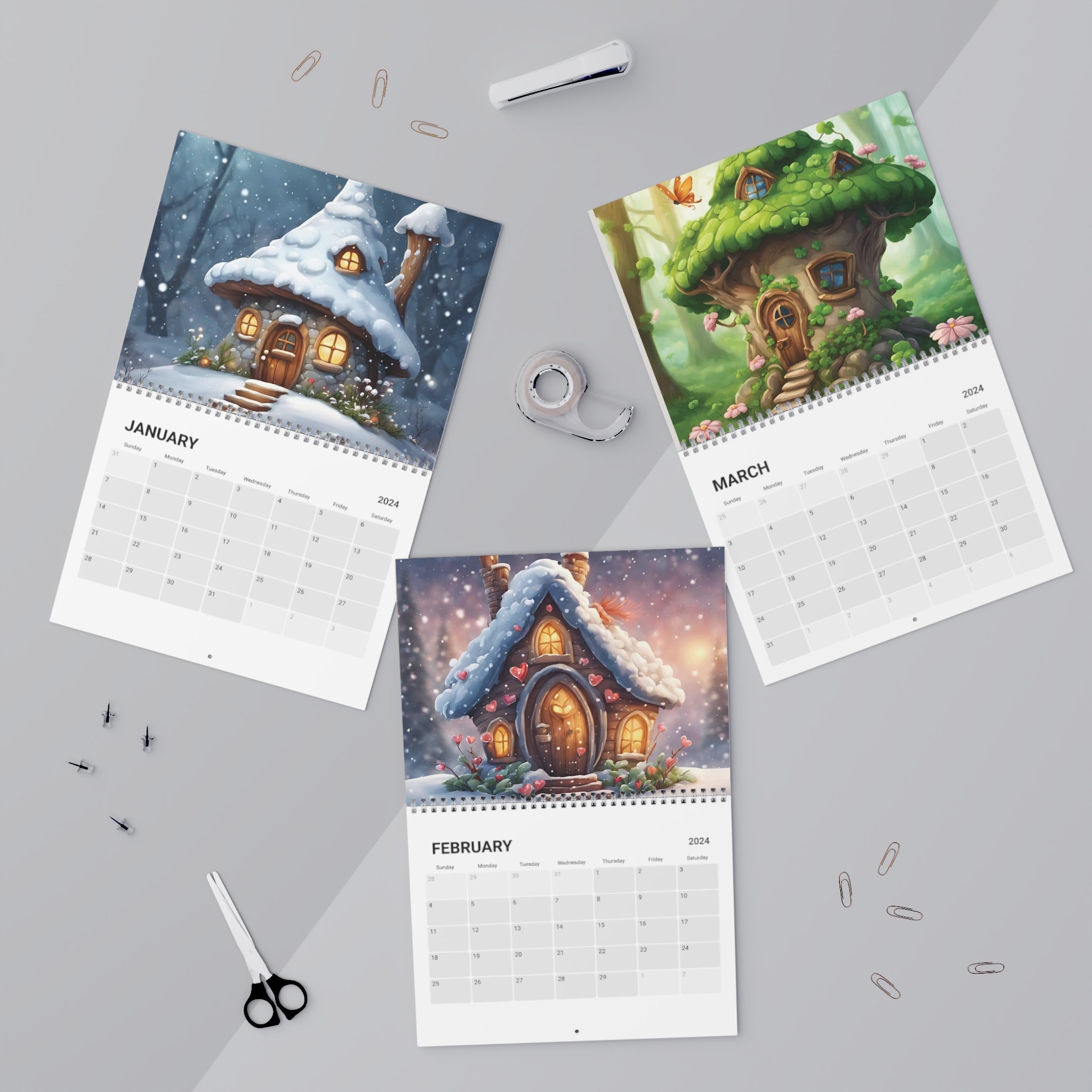 Magical Fairy Houses Calendar (2024) Cute Fairy Houses for 2024