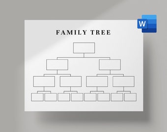 Blank Family Tree Chart Template Pdf Print File Microsoft - Etsy