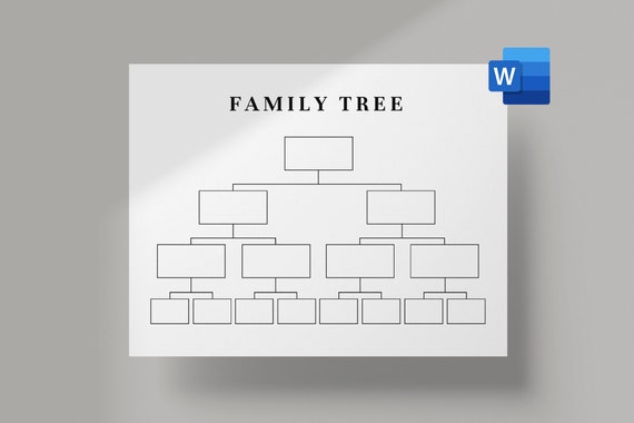 Blank Family Tree Chart Template Pdf Print File Microsoft - Etsy