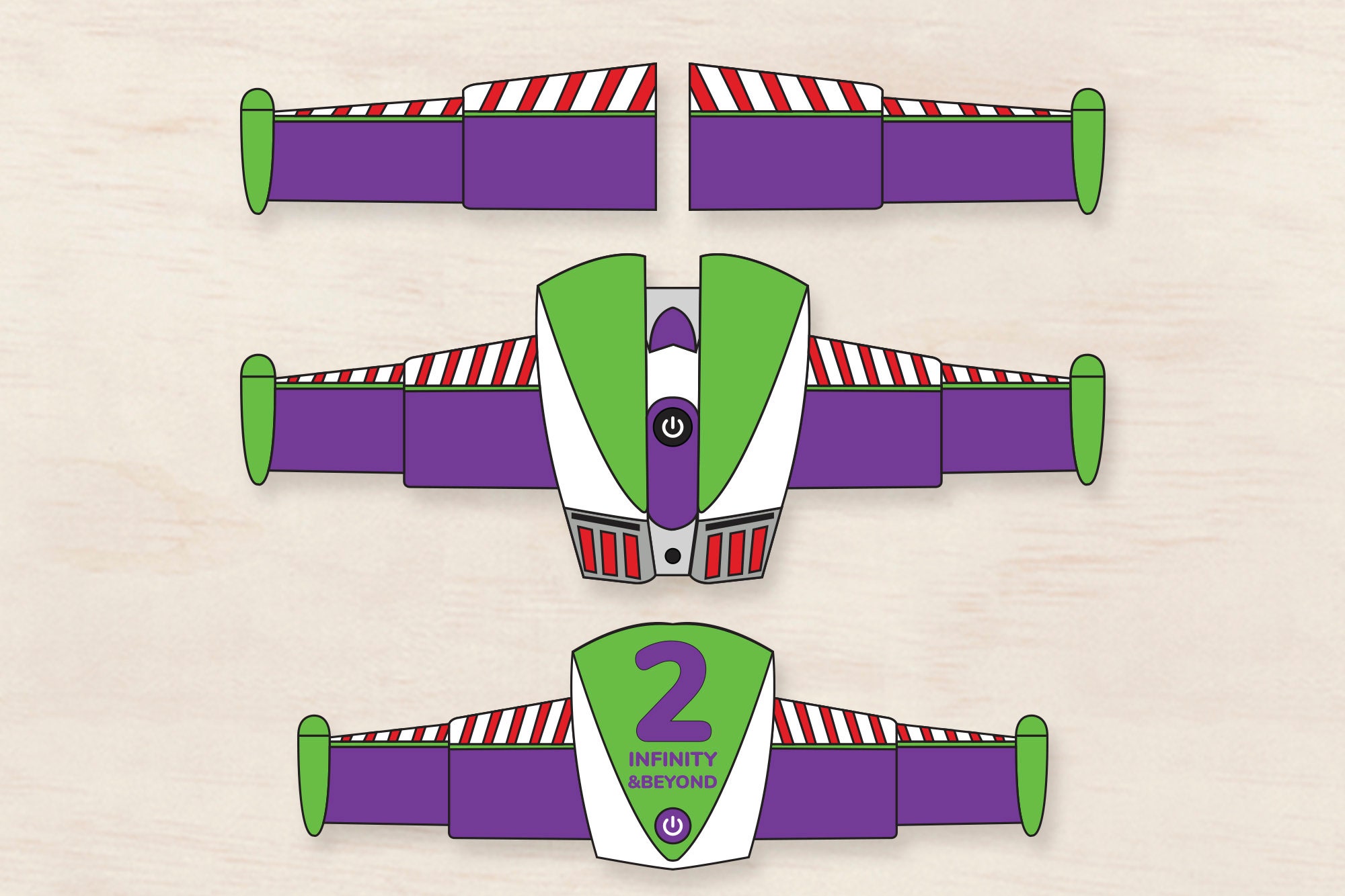 Printable Buzz Lightyear Wings Template Cut Out All The Pieces Of Buzz Lightyear And Prepare To