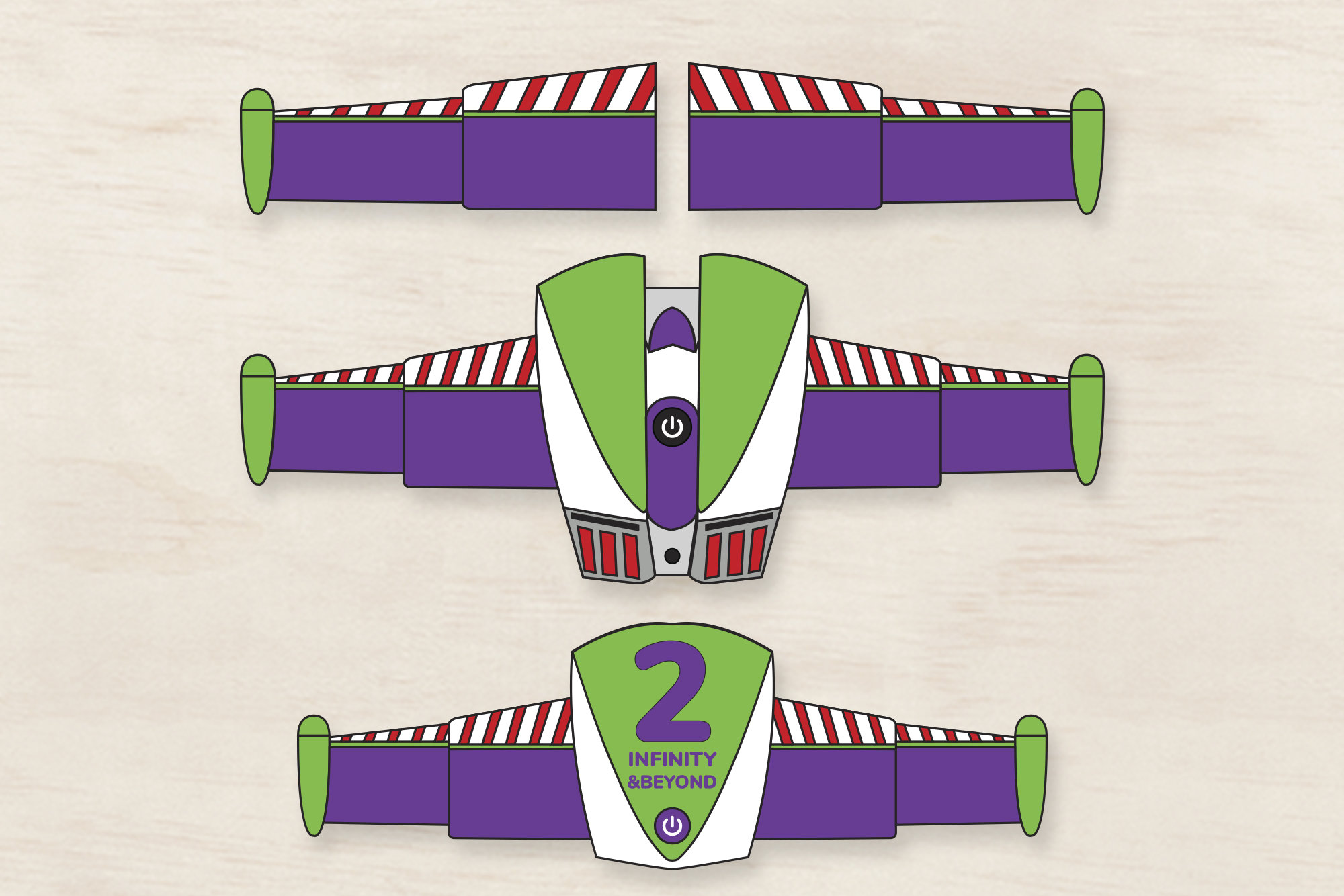 Printable Buzz Lightyear Wings Template Cut Out All The Pieces Of Buzz Lightyear And Prepare To