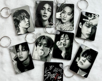 STRAY KIDS Keychains, black and white SKZ, Stay, kpop