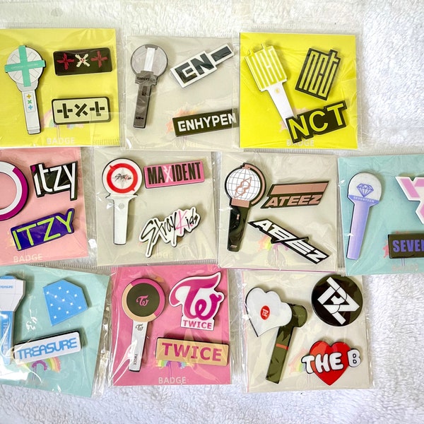 Kpop Pin set ***  BUY 3, Get 1 FREE *** Stray Kids, Ateez, Seventeen, ENhypen, Twice, NCT, Treasure, The Boyz, Itzy