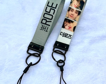 The Rose Lighstick Strap, Wristlet, Lanyard, keychain, Black Rose