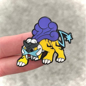 thumbnail image 2 of Pokemon Legendary Dogs Pin Set – Raikou, Entei, Suicune – Collectible Enamel Pins, Used 2 of 5