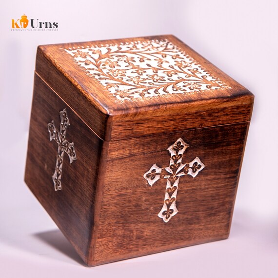 KR Urns Square Mango Wood Urn for Human Ashes Etsy
