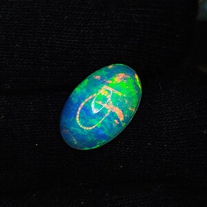 AAA++ Cabochon in opale etiope naturale di alta qualità Welo opale di fuoco forma ovale 15x10x5mm cabochon in opale di fuoco blu da 4,00 ct per la creazione di gioielli.