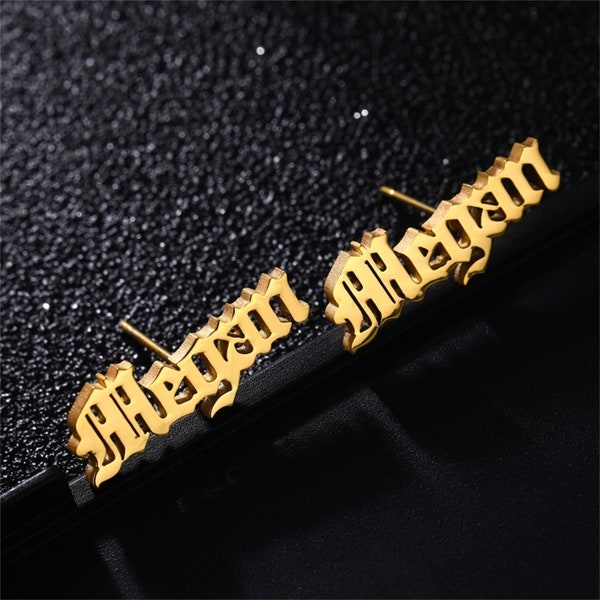 Name Stud Earrings Etsy