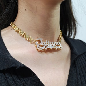 Gold name deals necklace etsy