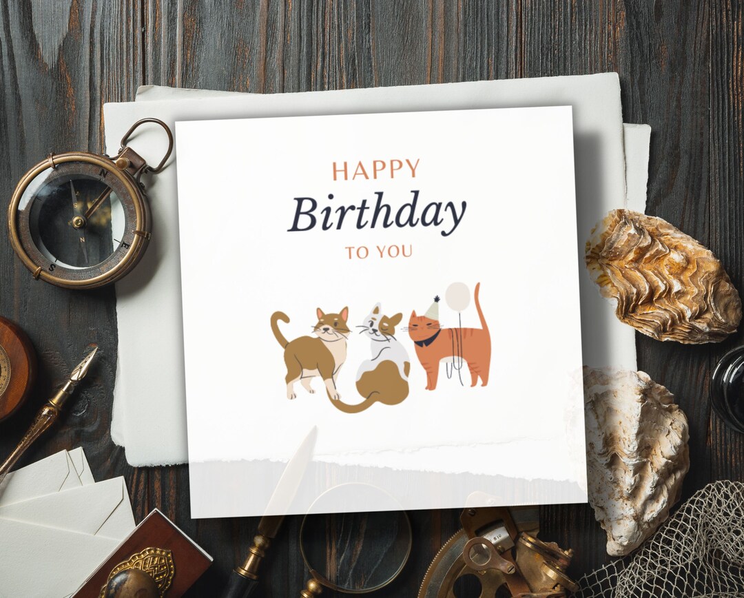 PRINTABLE CAT BIRTHDAY Card Printable - Il 1080xN.4544672033 44xb 