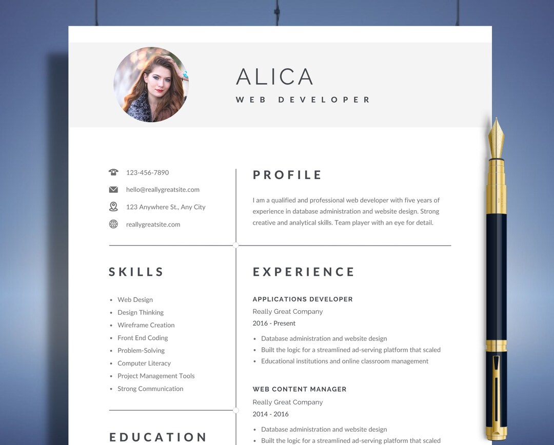 Cv Templatecvresume Templateprofessional Resumecv Template Etsy Cv Templatecvresume Templateprofessional Resumecv Template Etsy