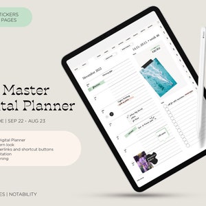 2022-23 Master Digital Planner|Light Mode|Digital Journal, Dated Mid Year Digital Planning, Ipad Planner, GoodNotes & Notability |PORTRAIT