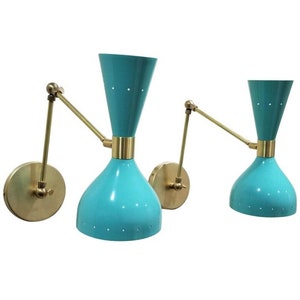 Set Of 2 Italian Sconces Adjustable Wall Lamps In Stilnovo Style Wall Light Fixtures