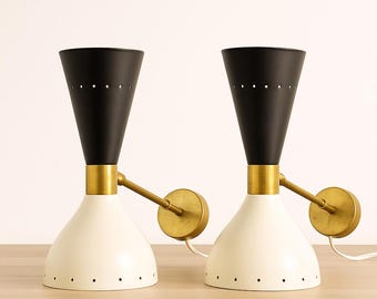 A Pair Of 1950&#39;s Style Stilnovo Italian Diabolo Wall light Mid Century Wall Lamp