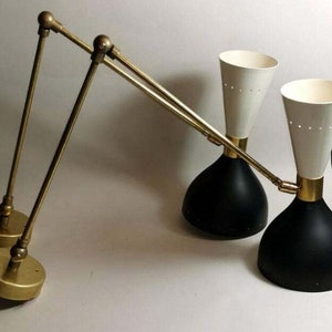 Diabolo Wall Sconce Italian Modern Stilnovo Style Set of Two Wall Light Lamps
