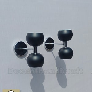 Matte Black Wall Sconce Light Mid Century 1950&#39;s Style Italian Stilnovo Diabolo Sconce Light Pair Bedside Reading Lamp Fixture