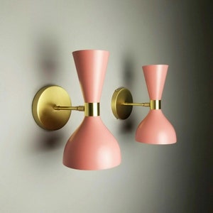 A Pair of Brass Wall Sconce Diabolo Pair of Modern Italian Wall Lights Wall Fixture Lamp