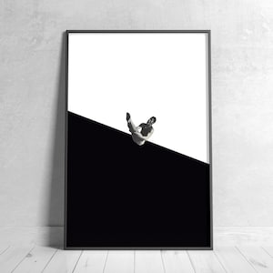 Black White Color Block Diving Poster, Adventure Print, Swimming Lover, Scuba Diving Gift, Trendy Wall Poster, Digital Download Print