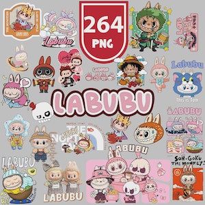 264 Labubu PNG, Labubu Bundle Png, Labubu SVG, Labubu Sticker Png Svg, Print File, Print-and-Cut, Commercial Use, Digital Download