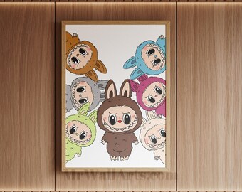 Sisi Hehe Baba Zizi Quwu and Dada Poster, Labubu the Monster