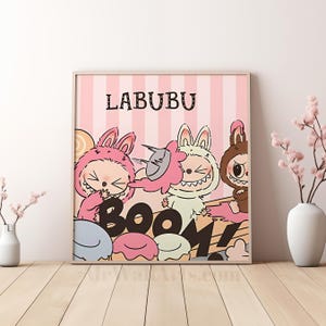 BOOM! Labubu Fun Play Time Poster, Labubu The Monster Decor, Labubu Wall Art, Modern Wall Decor, Home Decor, Digital Download Print
