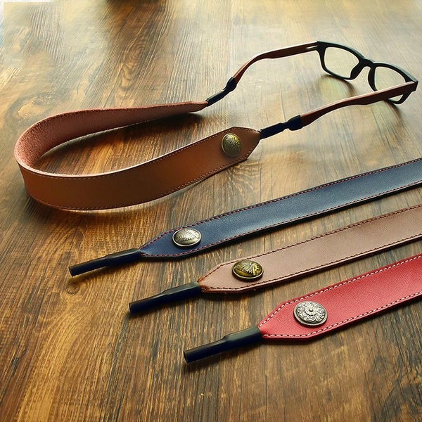 Leather Glasses Chain Etsy