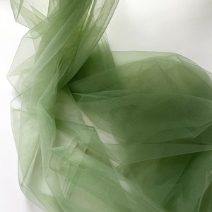 Green Soft Tulle Fabric 63" wide,Tulle for Veils, Birdcage Veils, Gowns, Tutu dress,Bridal Party Decoration