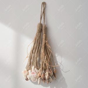 Seashell Tassel Wall Hanging: Handmade Jute Rope Nautical Decor
