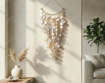 Muschel Wandbehang: Boho Küstendekor, Strandhaus Kunst