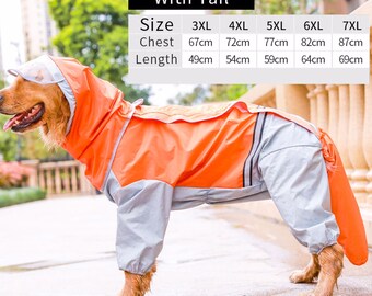 Cute Dog Raincoat Jumpsuit Rain Coat for Dogs Pet Cloak Labrador Waterproof Golden Retriever Jacket (Color : Yellow, Size -Large)