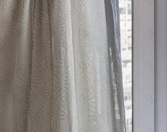 Fern Leaf Sheer Curtain: Jacquard Light-Filtering Drape