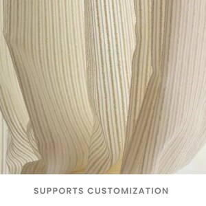 Creamy Pine Needle Stripe Curtain: Semi Sheer, Custom Soft Fabric