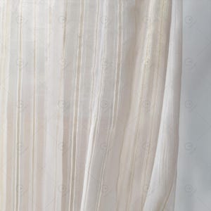 Striped Sheer Curtain for Living Room, Light-Filtering Window Treatment, Minimalist Curtain Panel