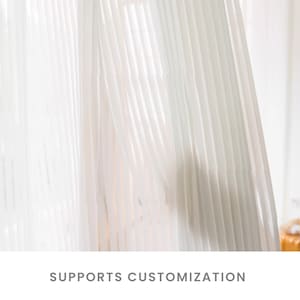 White Vertical Stripe Sheer Curtain: Modern Tulle Texture
