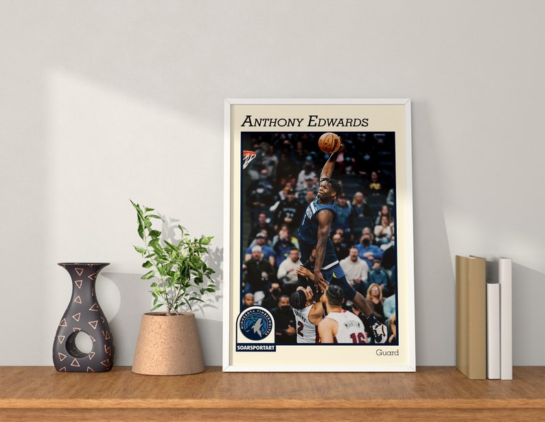 Anthony Edwards Digital Print NBA Wall Art Sports Etsy